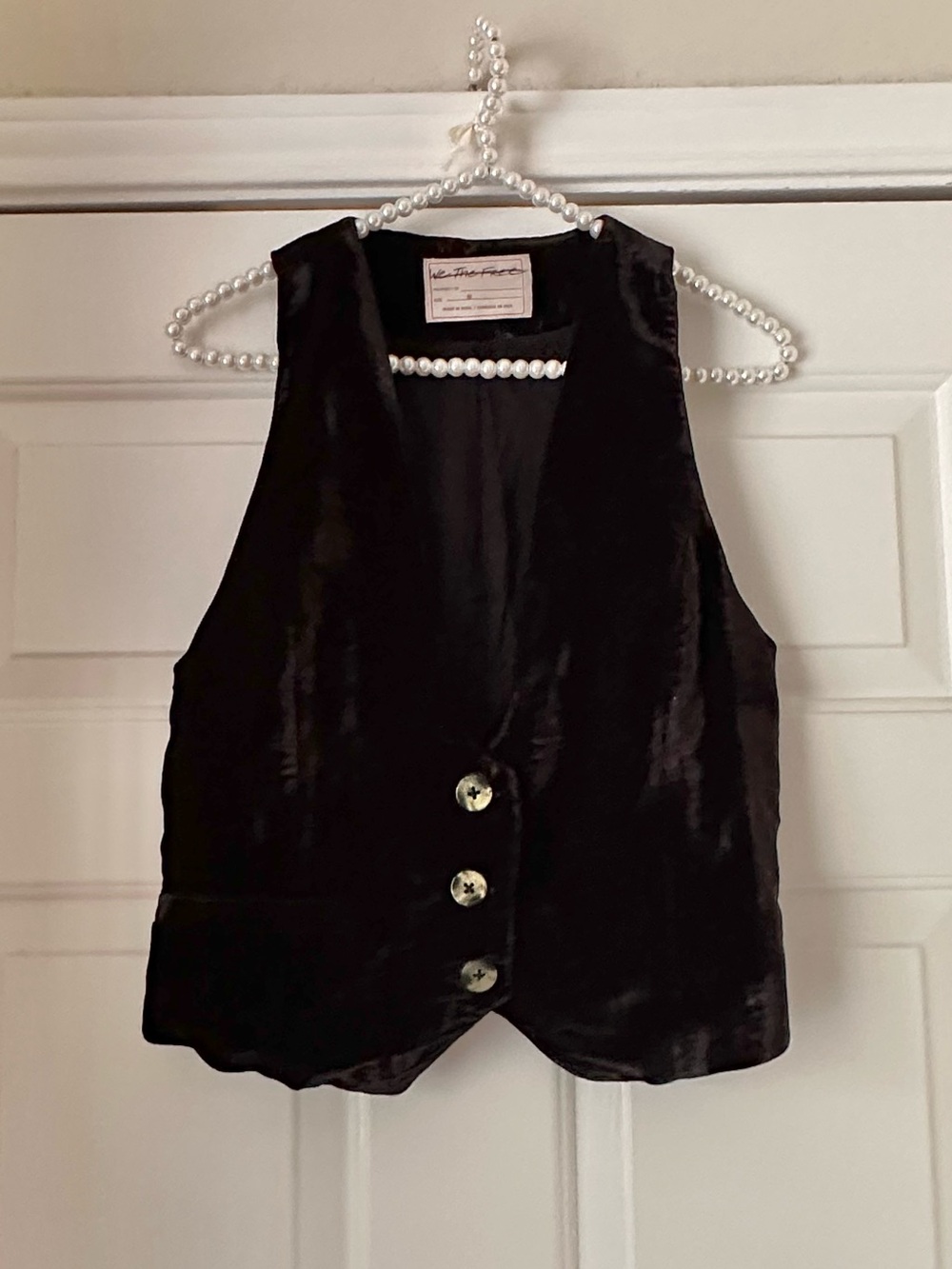 Free People Black Velvet Crop Vest